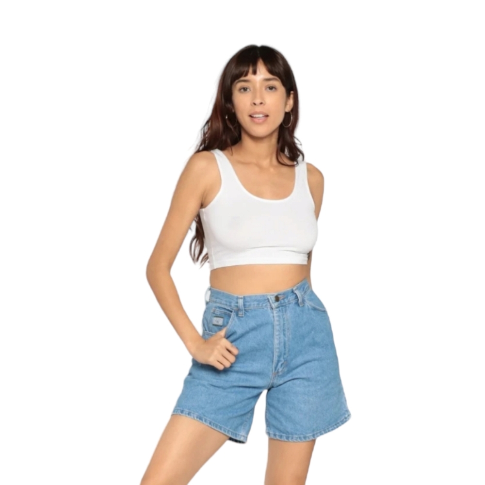 Wrangler Fab Vintage Light Wash High Waist Denim Jean Mom Shorts Y2K sz14